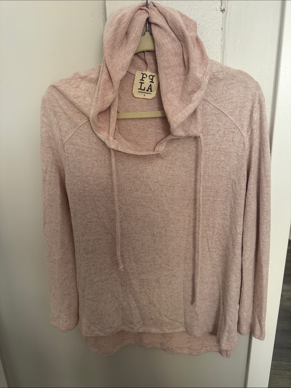 Women's Blush Soft Heathered Hooded Knit Sweater